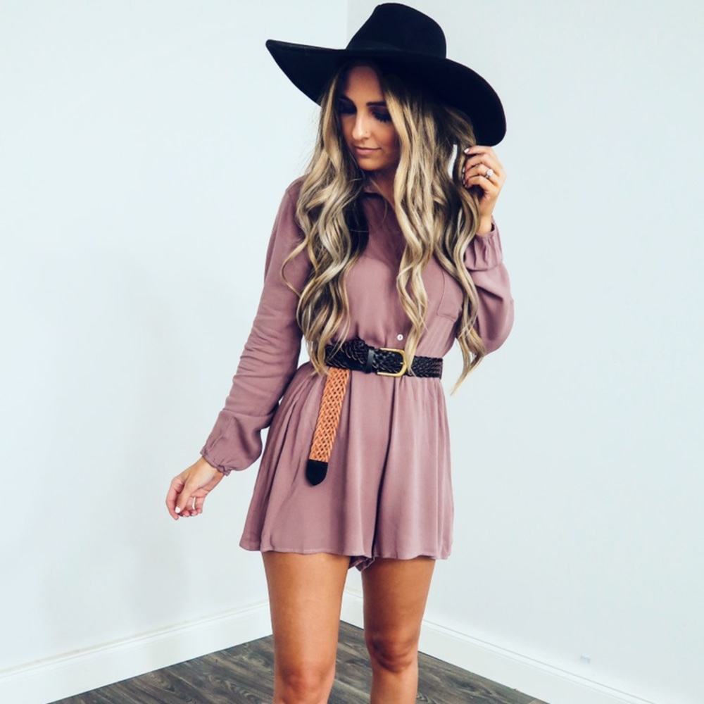 NWT mauve romper with belt from shop hopes